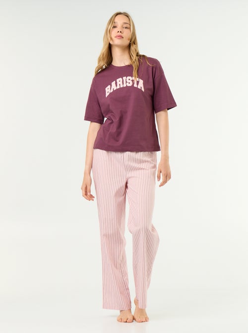 Katoenen pyjamaset - T-shirt + broek - Kiabi