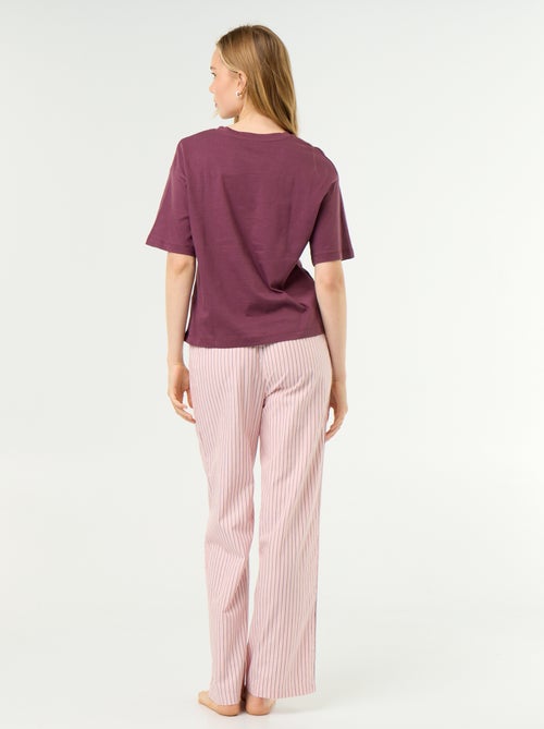 Katoenen pyjamaset - T-shirt + broek - Kiabi