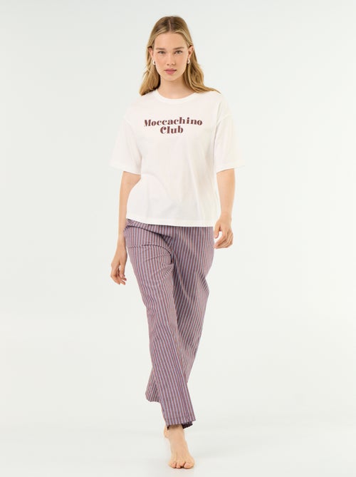 Katoenen pyjamaset - T-shirt + broek - Kiabi