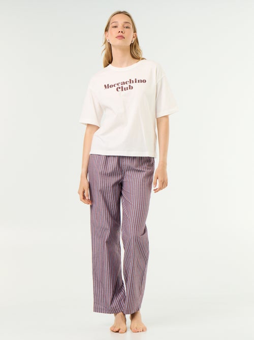 Katoenen pyjamaset - T-shirt + broek - Kiabi