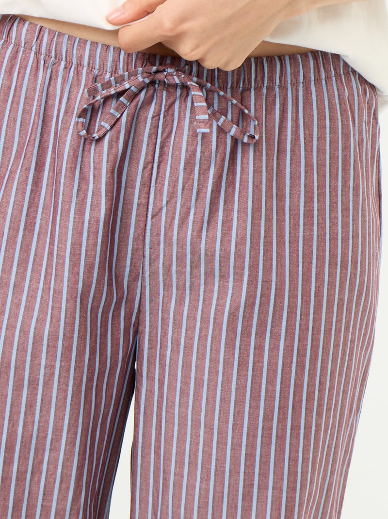Katoenen pyjamaset - T-shirt + broek Bruin - Kiabi