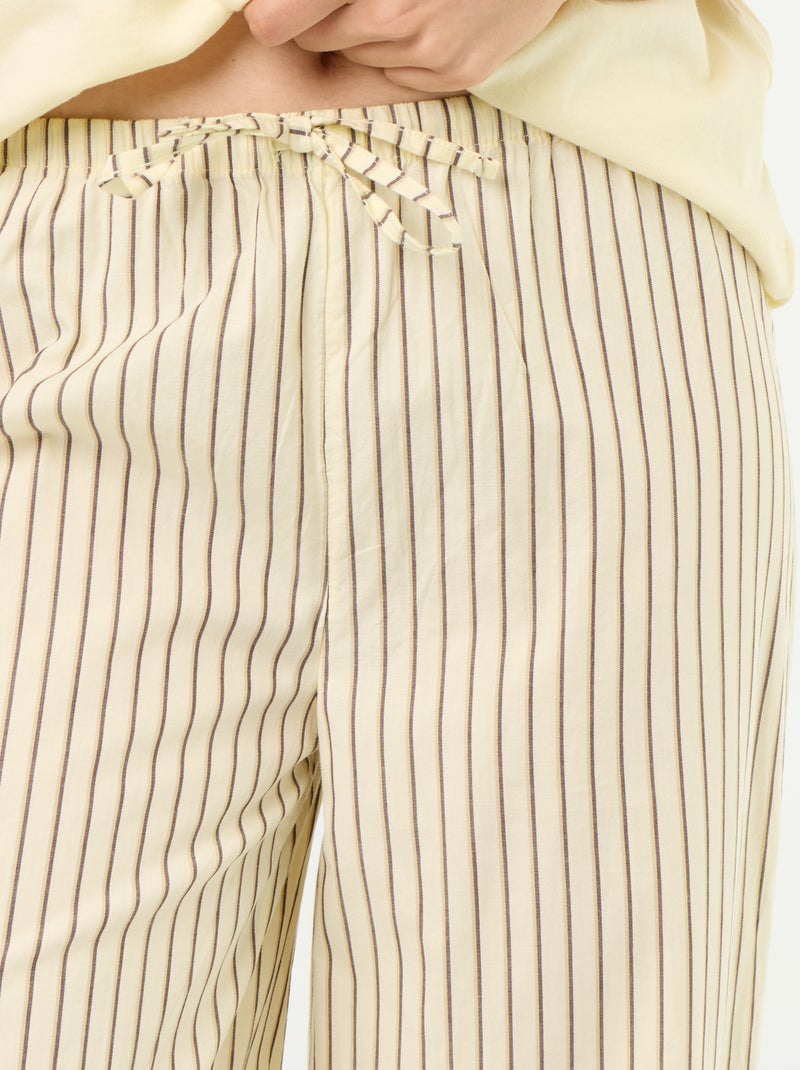 Katoenen pyjamaset - T-shirt + broek Geel - Kiabi