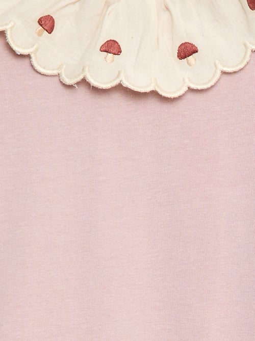 Katoenen rompertje met geborduurd kraagje - Kiabi