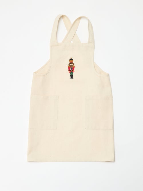 Katoenen schort met kerstprint voor kinderen 55x49 cm - Kiabi