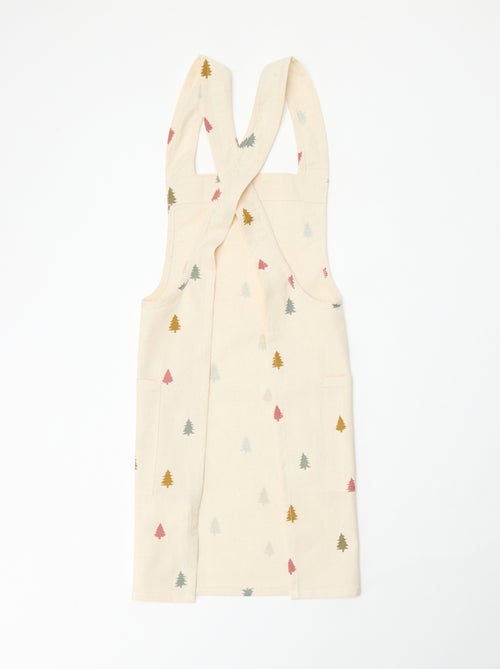 Katoenen schort met kerstprint voor kinderen 55x49 cm - Kiabi