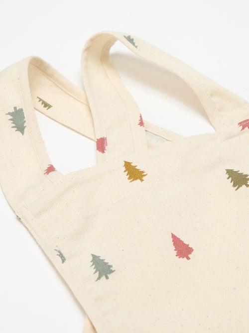 Katoenen schort met kerstprint voor kinderen 55x49 cm - Kiabi