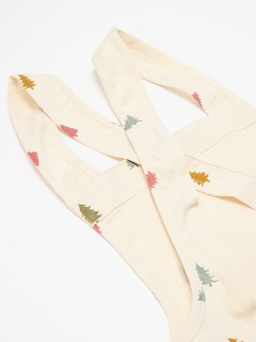 Katoenen schort met kerstprint voor kinderen 55x49 cm - Kiabi