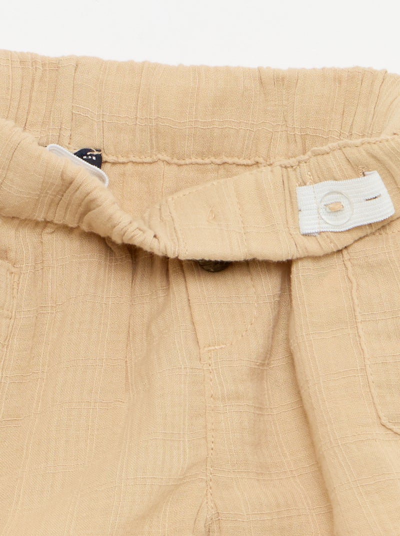 Katoenen short met 2 opgestikte zakken Biege - Kiabi