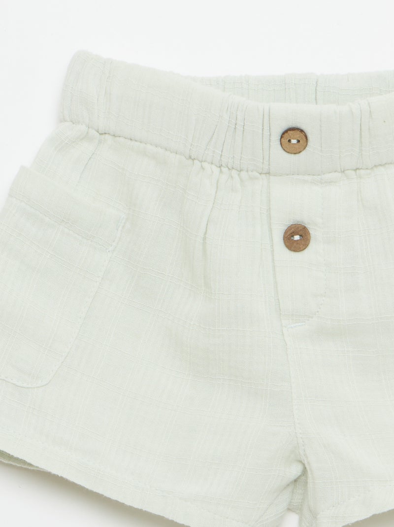 Katoenen short met 2 opgestikte zakken Blauw - Kiabi