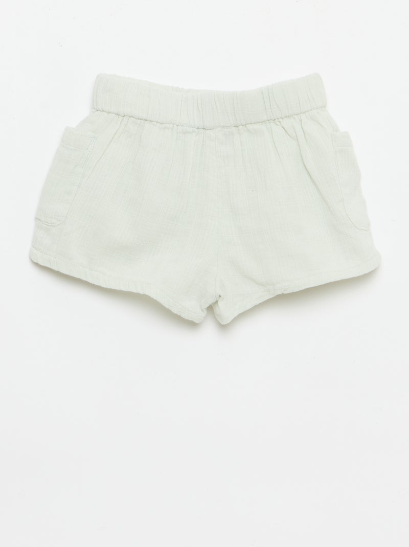 Katoenen short met 2 opgestikte zakken Blauw - Kiabi