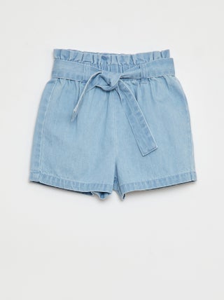 Katoenen short met denimeffect