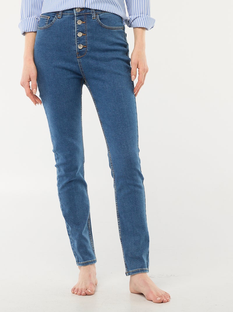 Katoenen skinny spijkerbroek met veel stretch Blauw - Kiabi