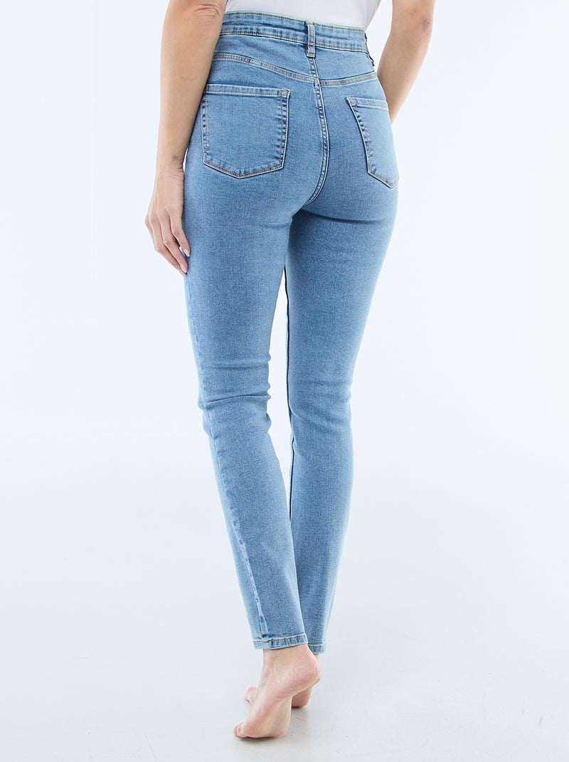 Katoenen skinny spijkerbroek met veel stretch Blauw - Kiabi