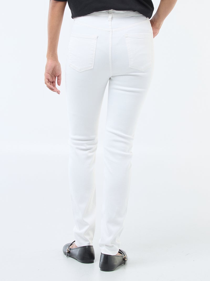 Katoenen skinny spijkerbroek met veel stretch Wit - Kiabi