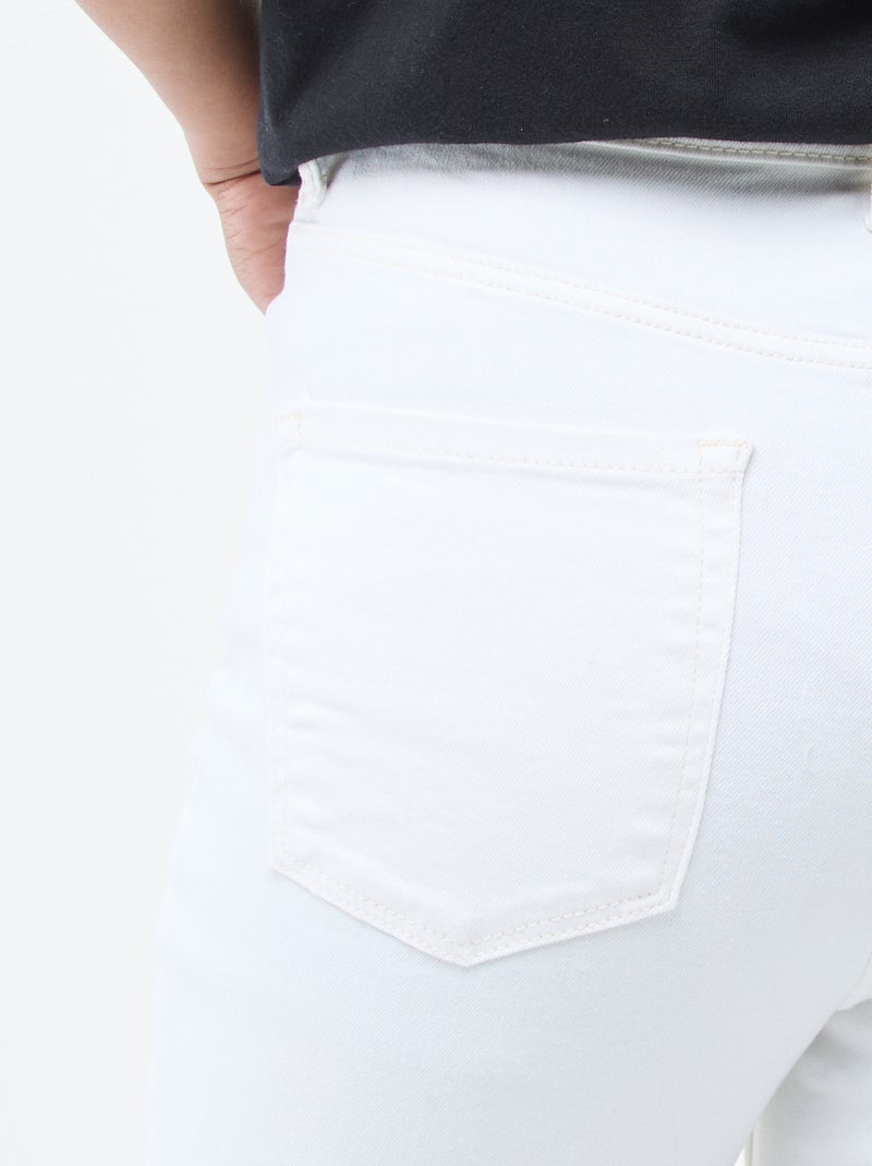 Katoenen skinny spijkerbroek met veel stretch Wit - Kiabi