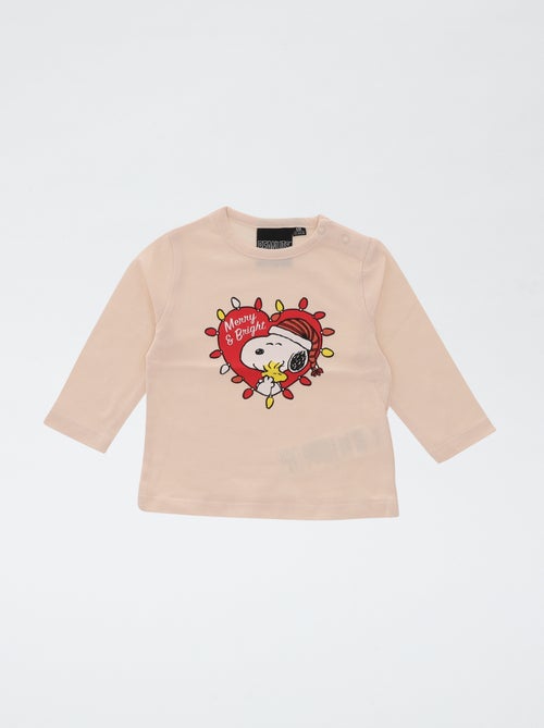 Katoenen Snoopy-pyjama met kerstprint - Kiabi