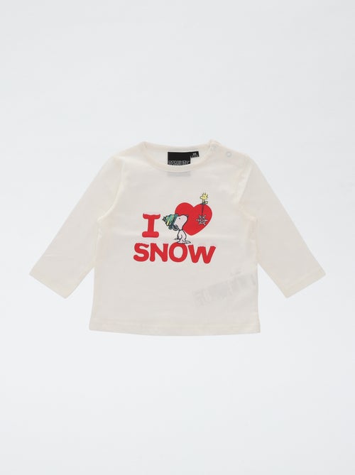 Katoenen Snoopy-pyjama met kerstprint - Kiabi
