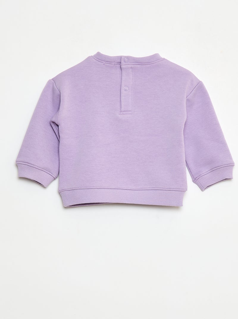 Katoenen sweater met applicatie Paars - Kiabi