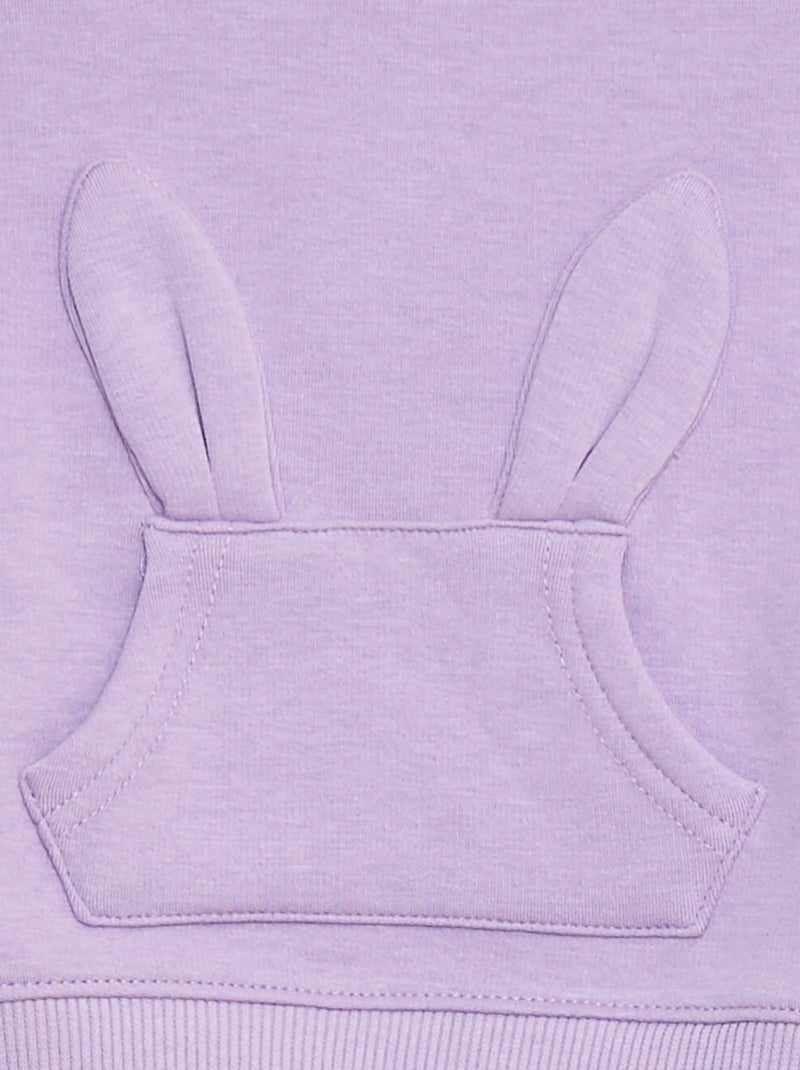 Katoenen sweater met applicatie Paars - Kiabi