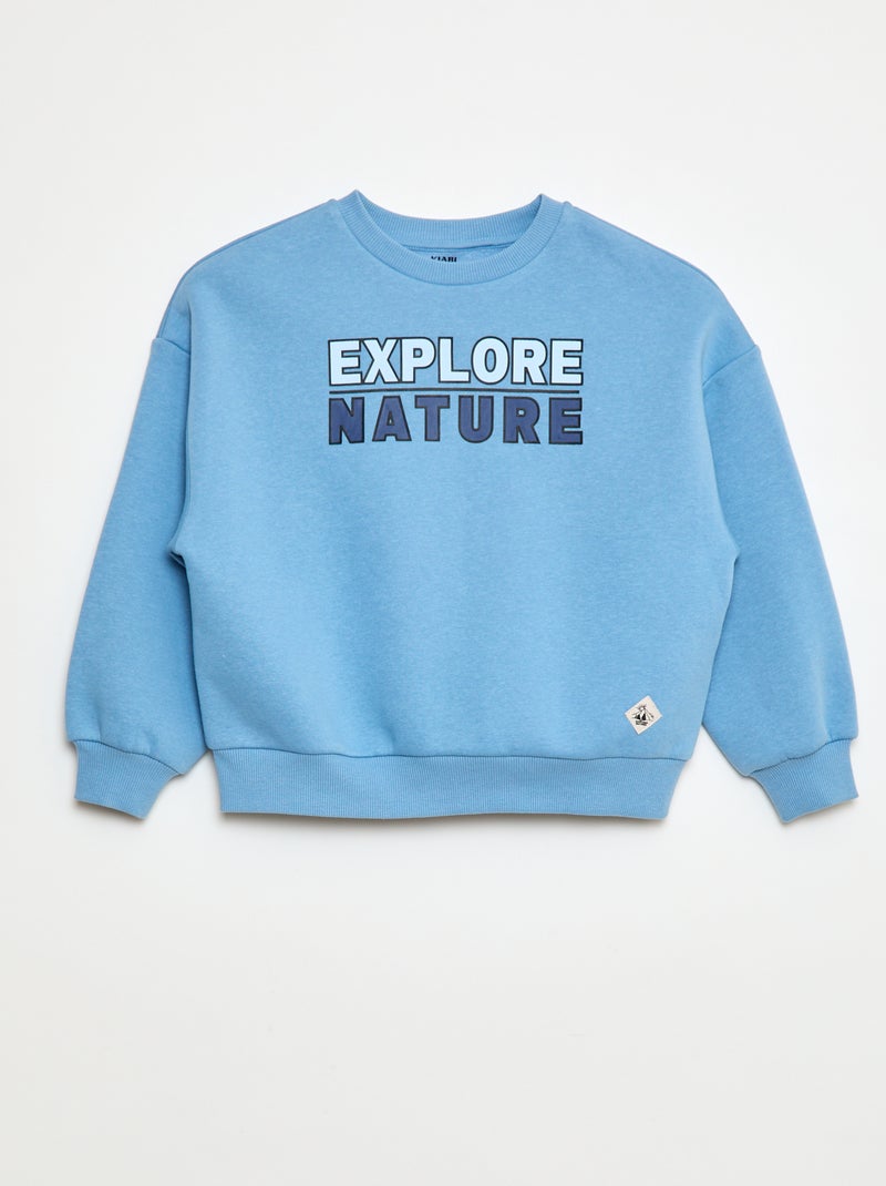 Katoenen sweater met motiefje op de rug Blauw - Kiabi