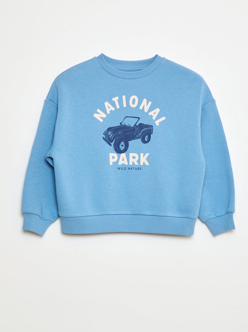 Katoenen sweater met motiefje op de rug Blauw - Kiabi