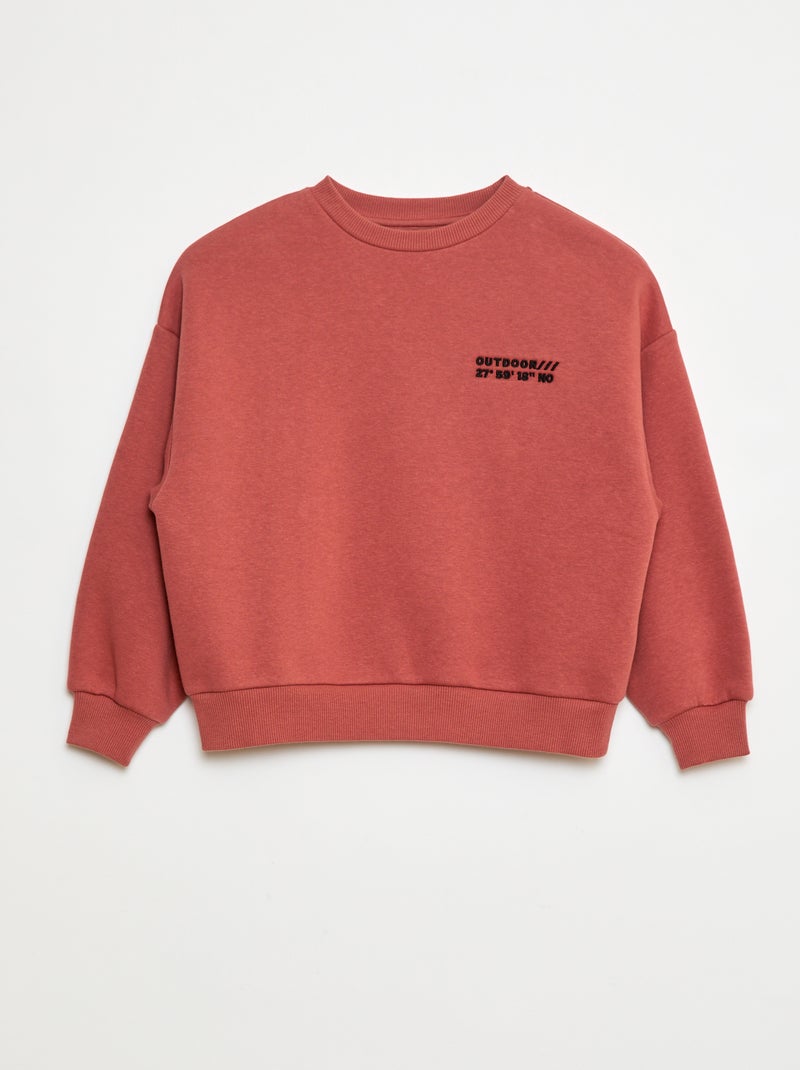 Katoenen sweater met motiefje op de rug Rood - Kiabi