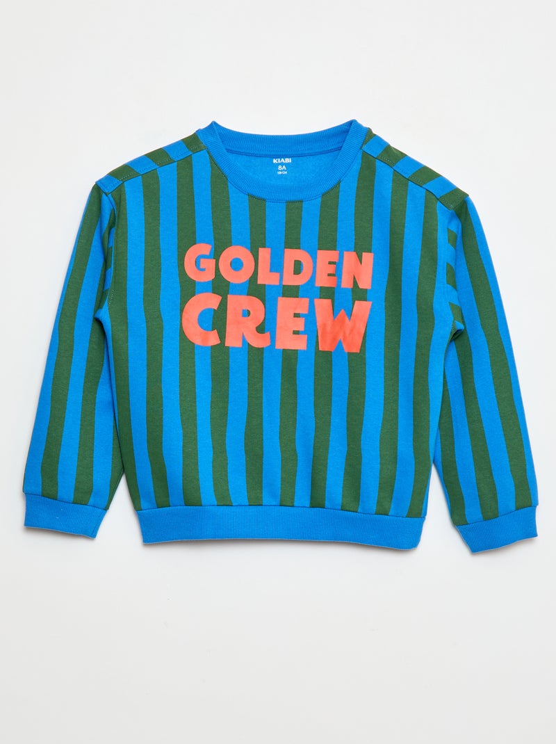 Katoenen sweater met print Blauw - Kiabi