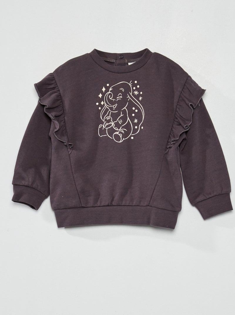 Katoenen sweater met ruches 'Dumbo' GRIJS - Kiabi