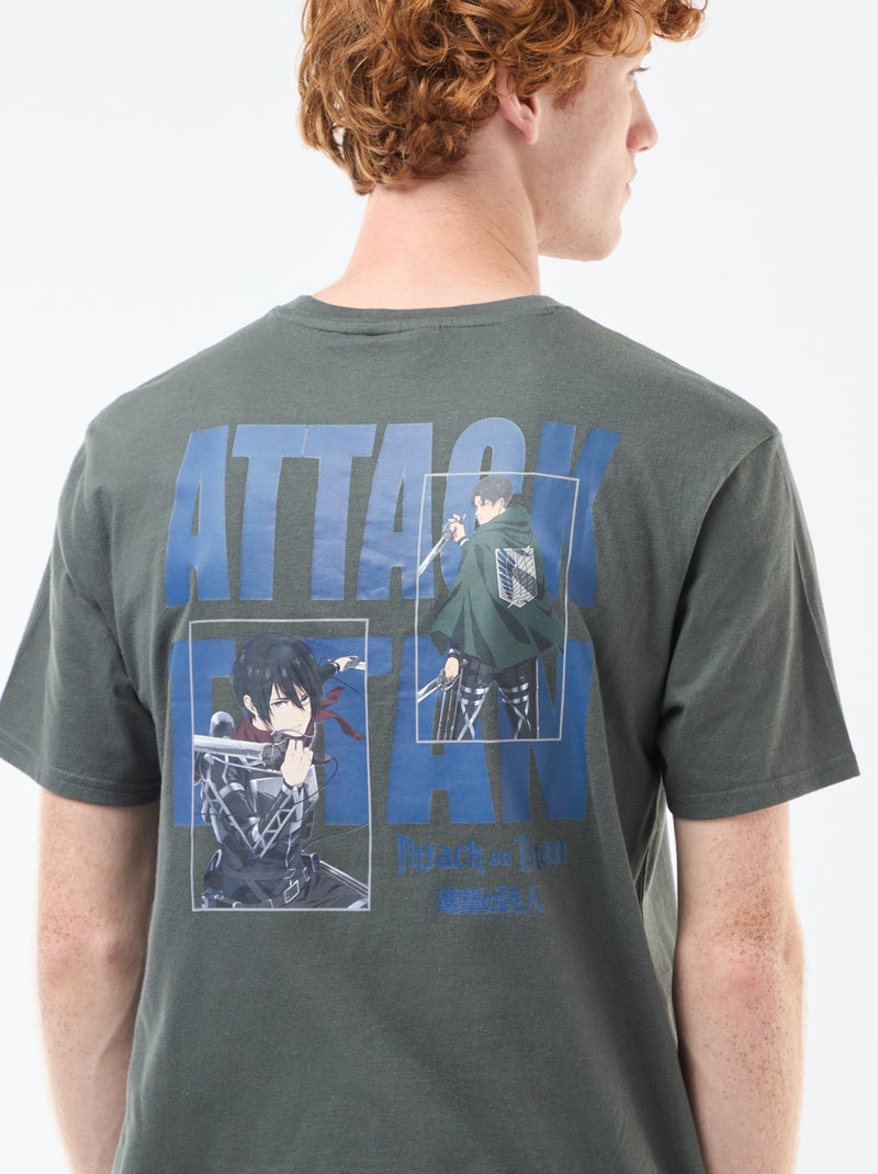 Katoenen T-shirt 'Attack on Titan' Groen - Kiabi