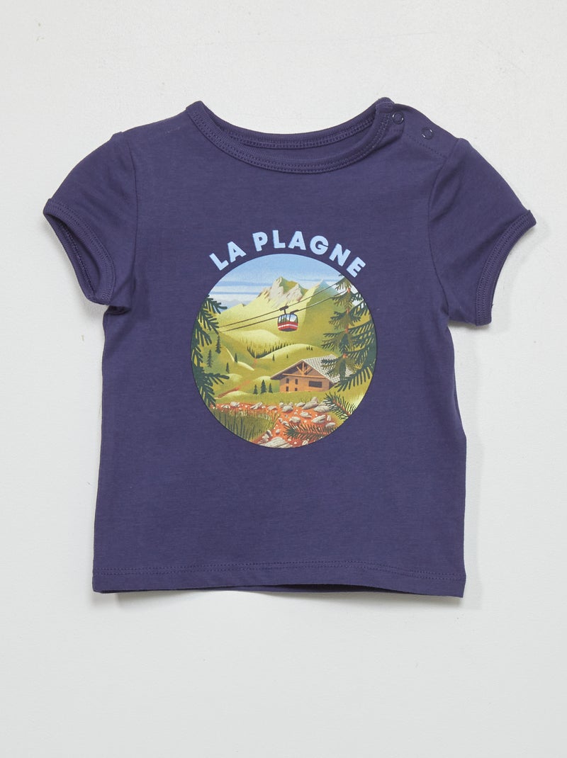 Katoenen T-shirt BLAUW - Kiabi