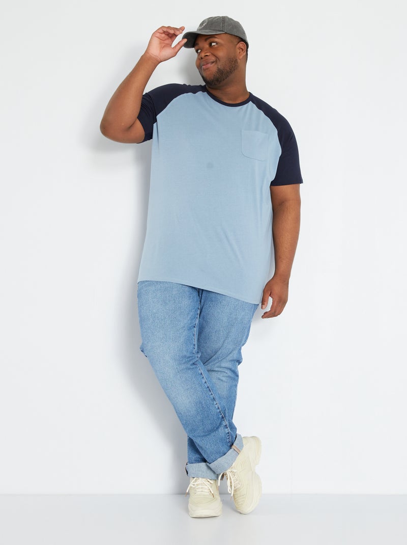 Katoenen T-shirt denim blauw - Kiabi
