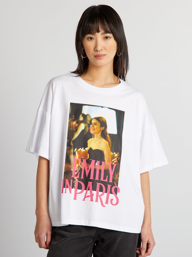 Katoenen T-shirt 'Emily in Paris' wit - Kiabi