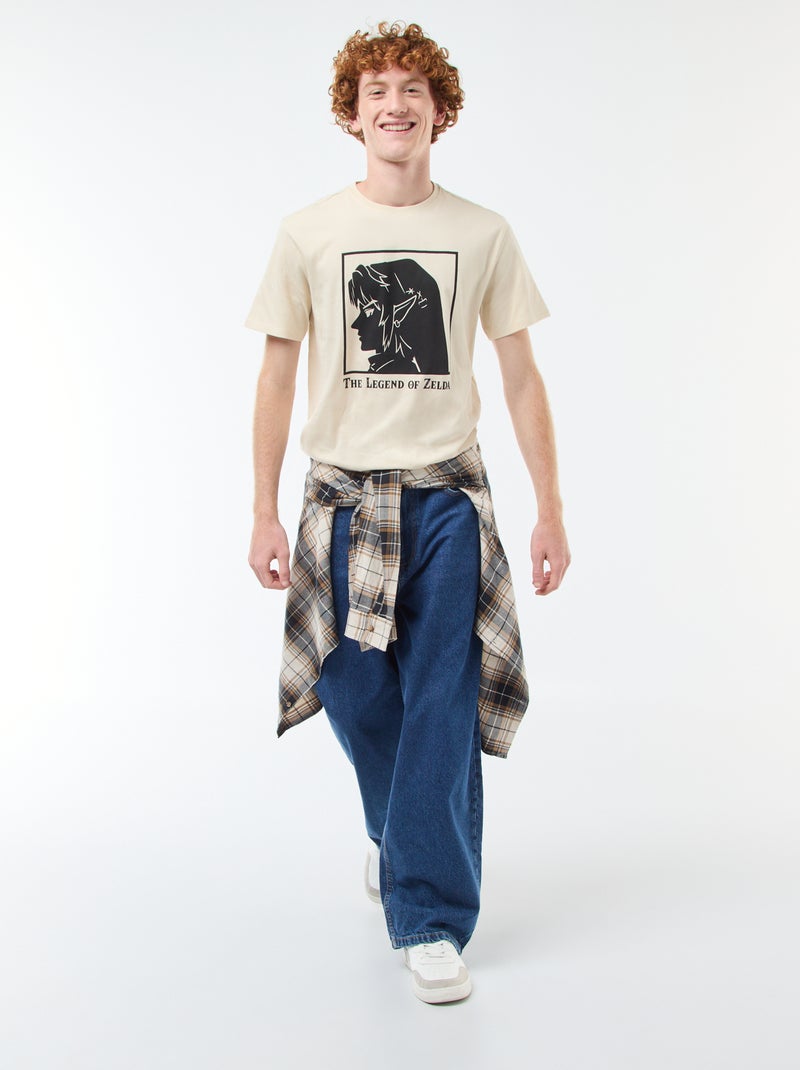 Katoenen T-shirt 'Fashion UK' 'Zelda' Biege - Kiabi