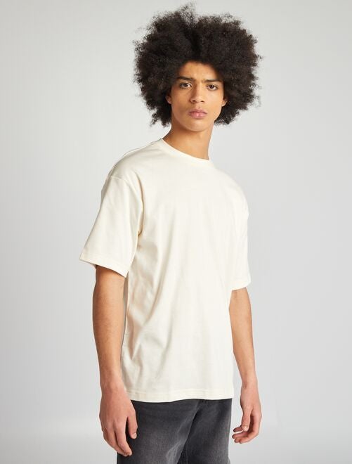 Katoenen T-shirt met borduursel op de borst - Kiabi