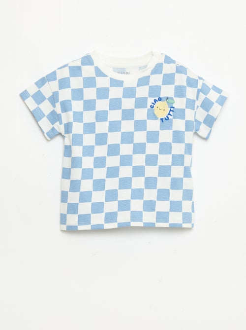 Katoenen T-shirt met borstborduurwerk - Kiabi