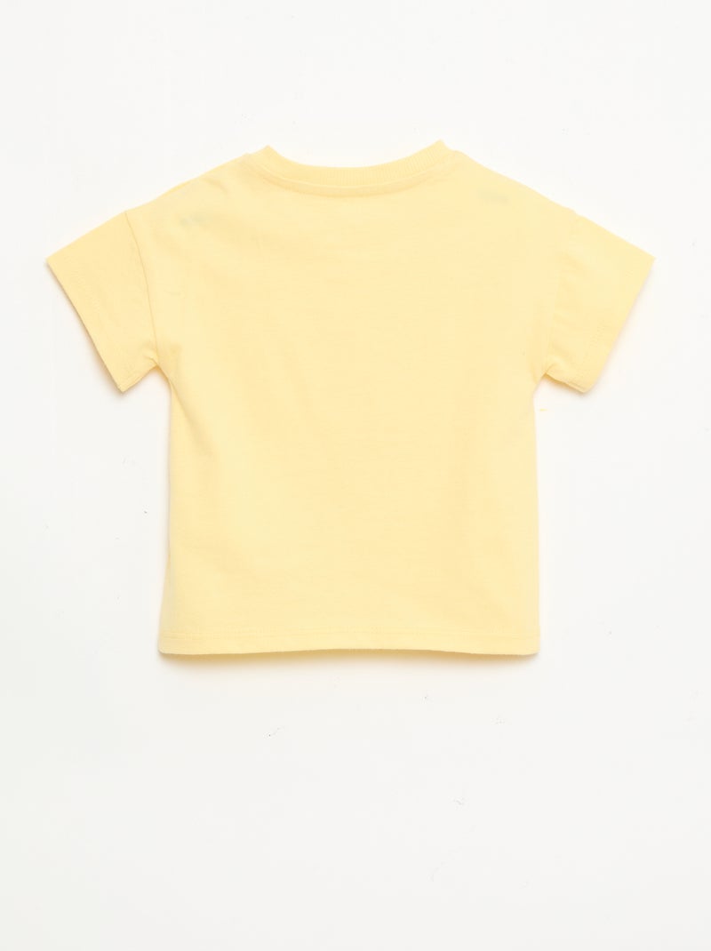 Katoenen T-shirt met borstborduurwerk Geel - Kiabi