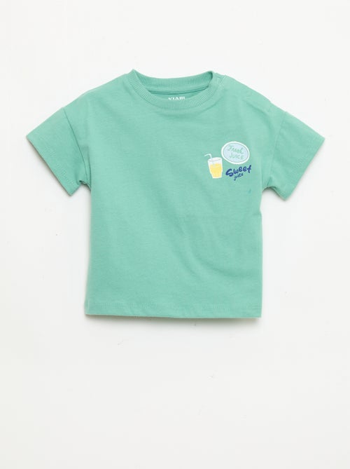 Katoenen T-shirt met borstborduurwerk - Kiabi