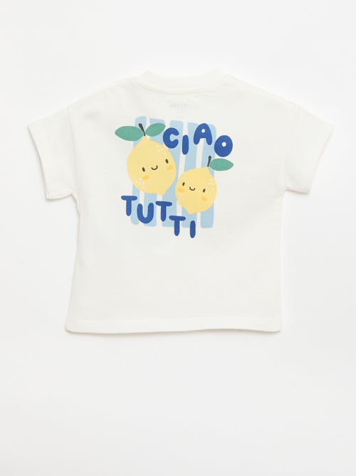 Katoenen T-shirt met borstborduurwerk - Kiabi