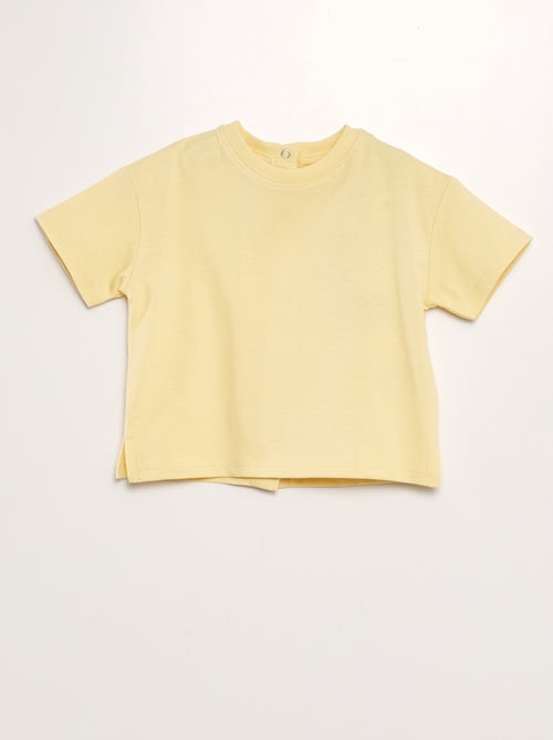Katoenen T-shirt met drukknoopjes op de rug Tough Cotton - Uniseks - Kiabi