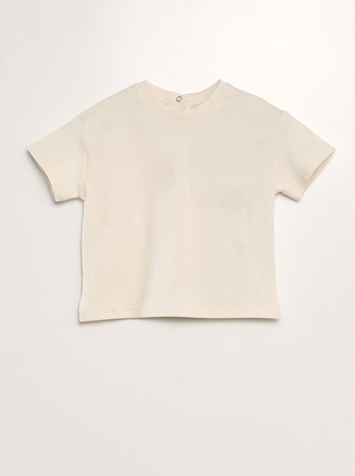 Katoenen T-shirt met drukknoopjes op de rug - Kiabi