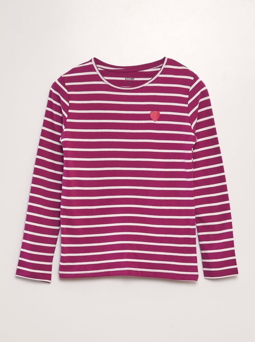 Katoenen T-shirt met lange mouw - Kiabi