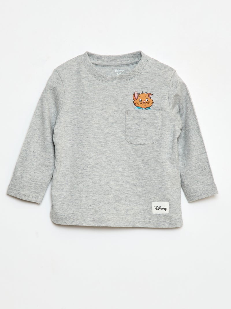 Katoenen T-shirt met print 'De Aristokatten' 'Disney' Grijs - Kiabi