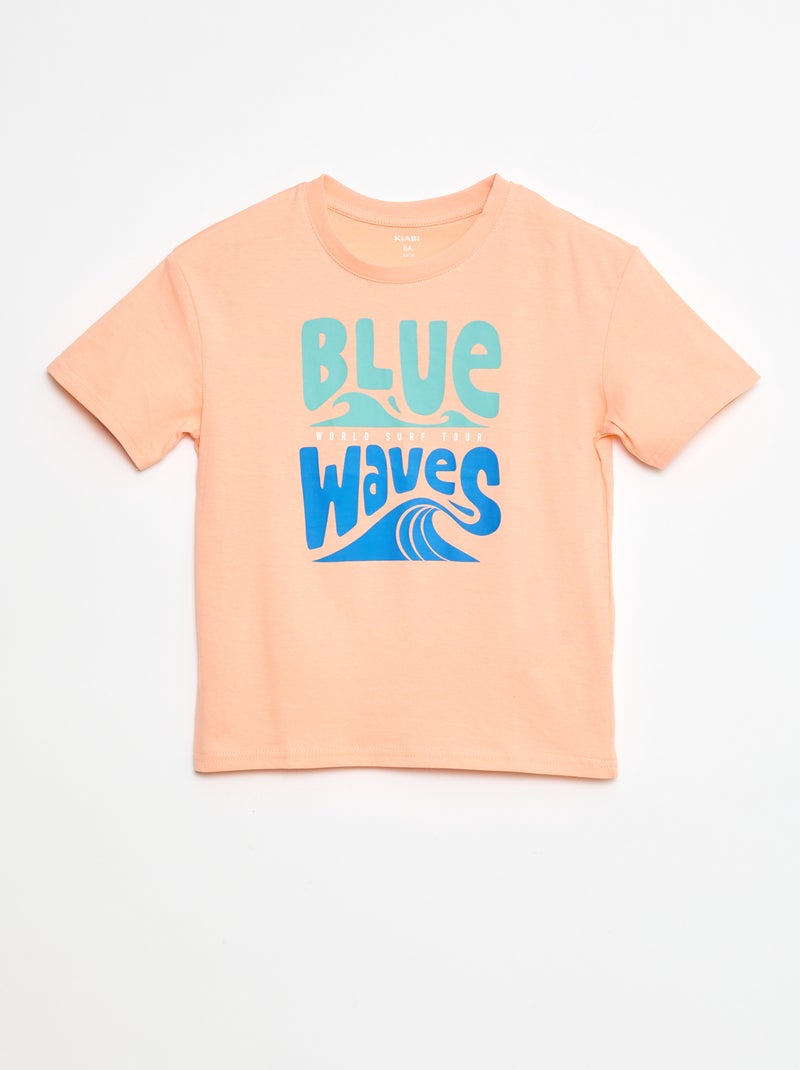 Katoenen T-shirt met print Oranje - Kiabi