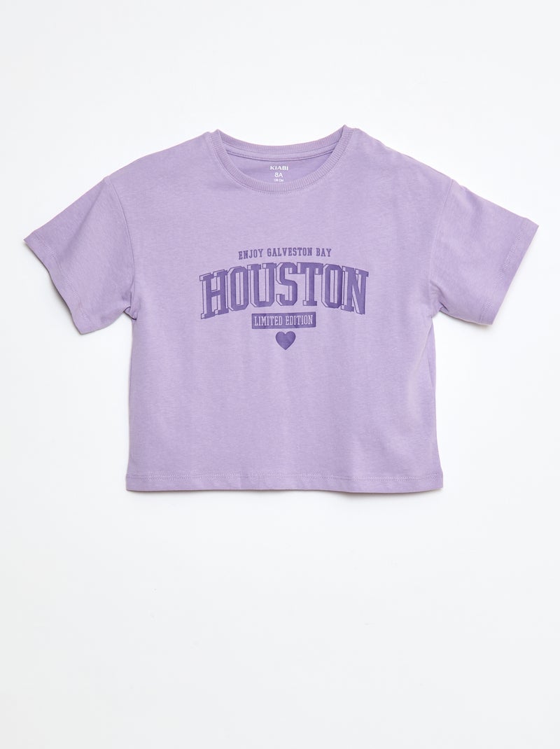 Katoenen T-shirt met print Paars - Kiabi