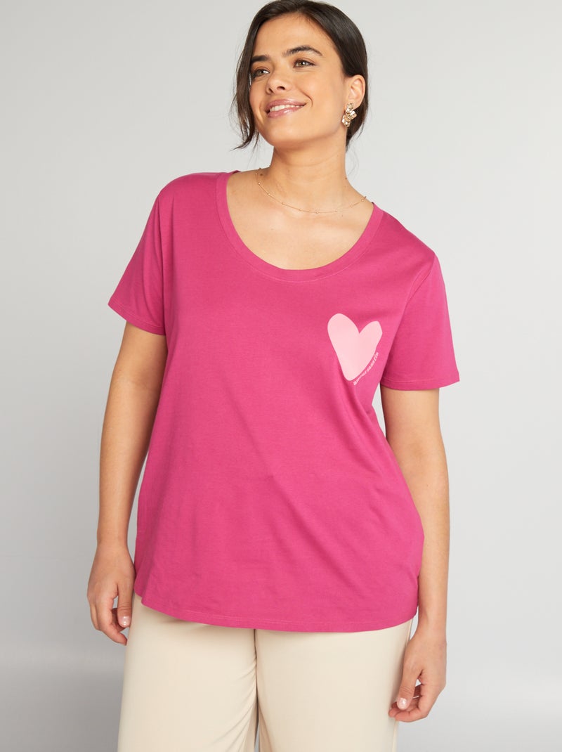 Katoenen T-shirt met print ROSE - Kiabi