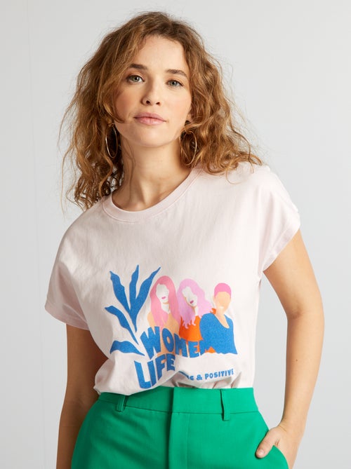 Katoenen T-shirt met print - Kiabi