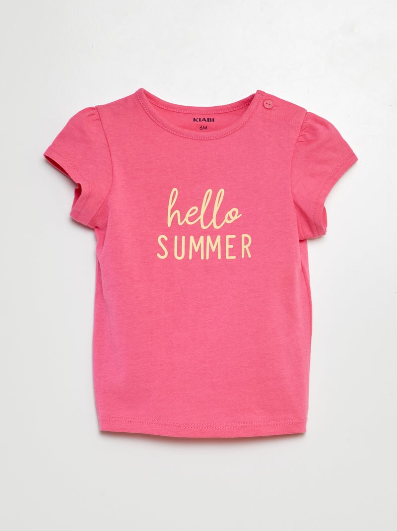 Katoenen T-shirt met print ROSE - Kiabi