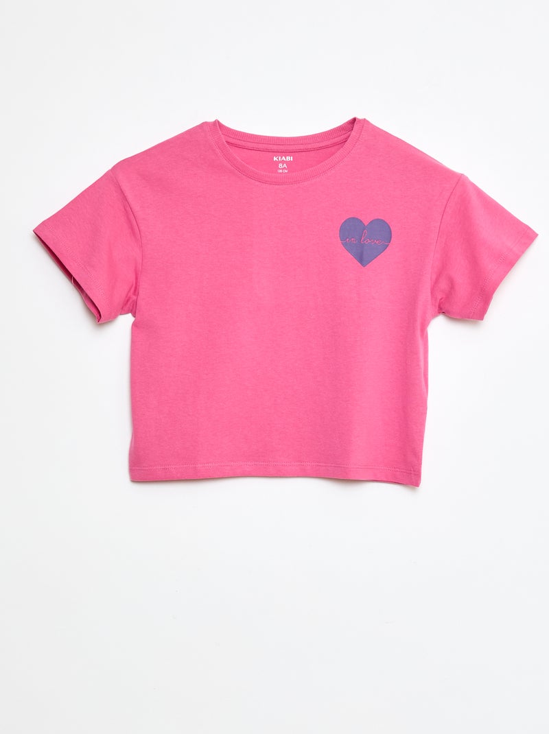 Katoenen T-shirt met print Rose - Kiabi