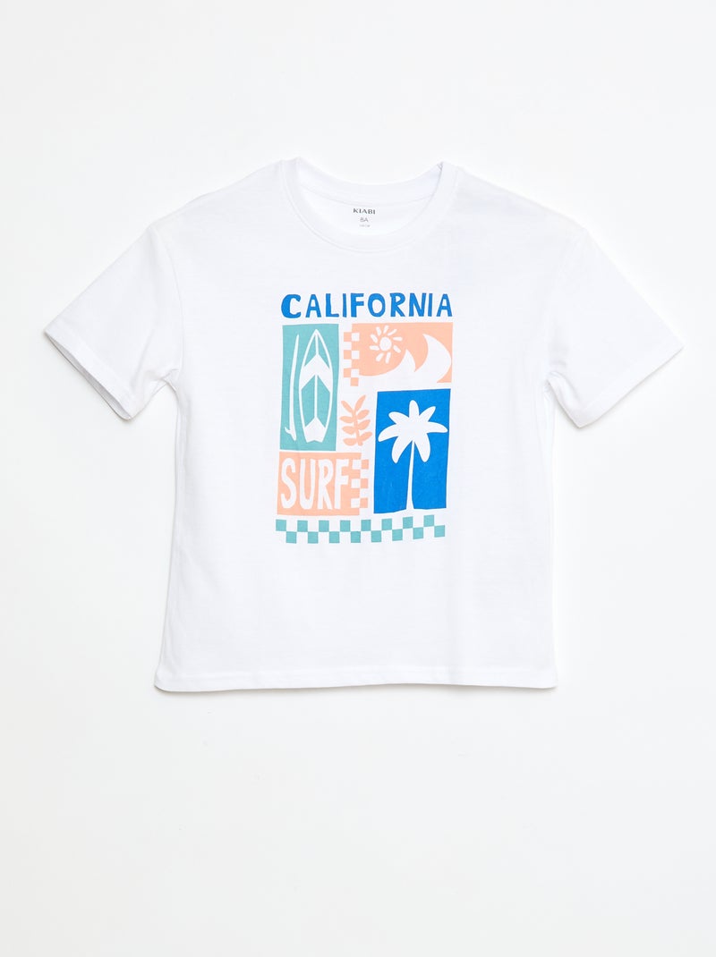 Katoenen T-shirt met print Wit - Kiabi