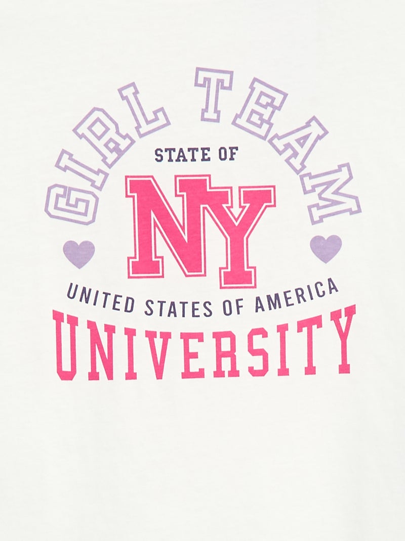 Katoenen T-shirt met print Wit - Kiabi